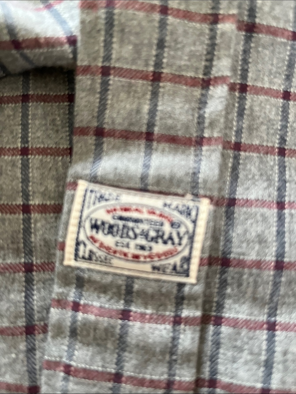 Men's Gray Plaid Button-Down Shirt - Long Sleeve Casual - Picture 6 of 9